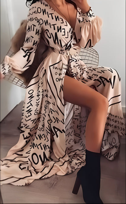 Stacey - Elegant Long Dress with Slit for Women