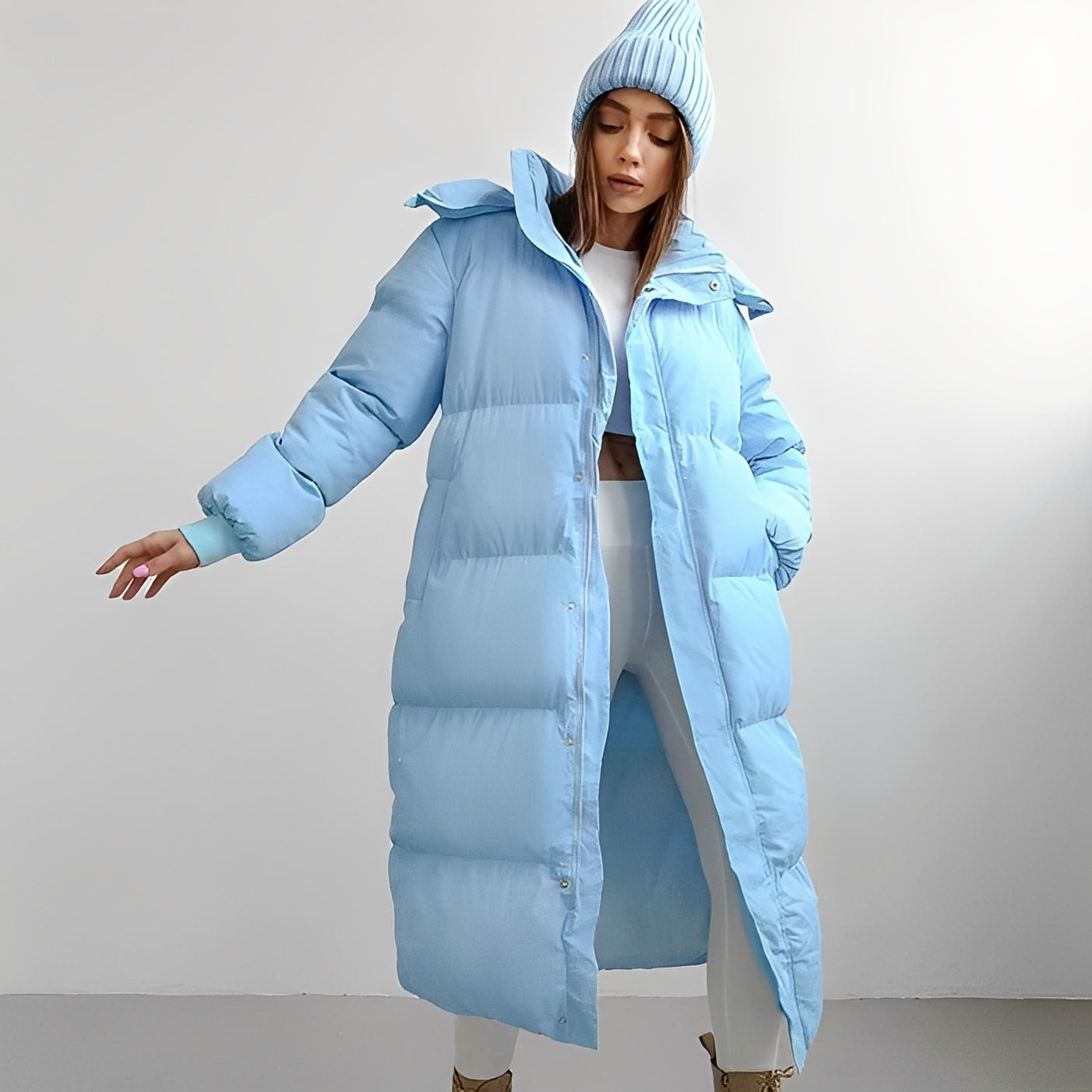 Jacquelyn - Veste longue à la mode avec capuche pour femmes