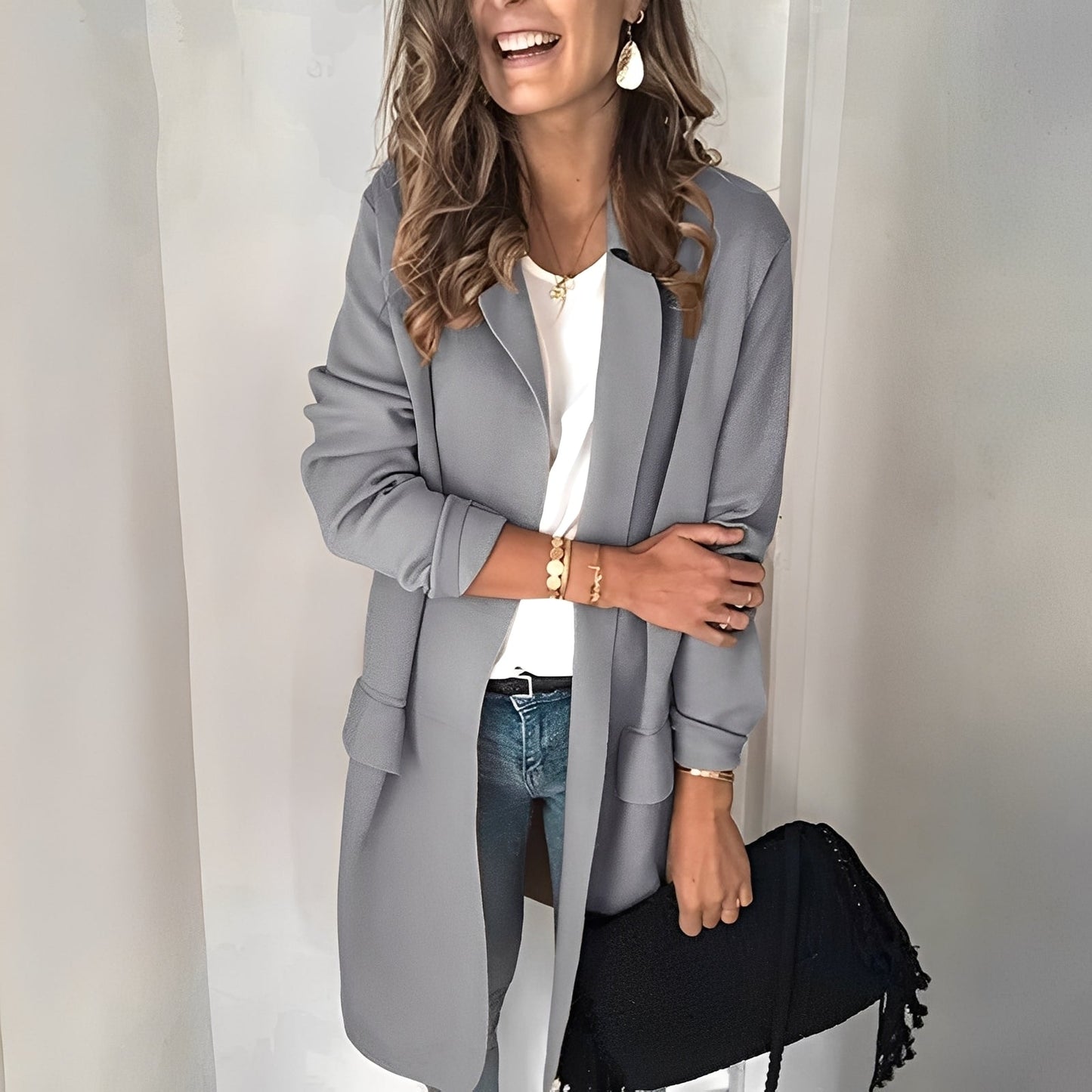 Georgina - Blazer long pour femme, chic et élégant