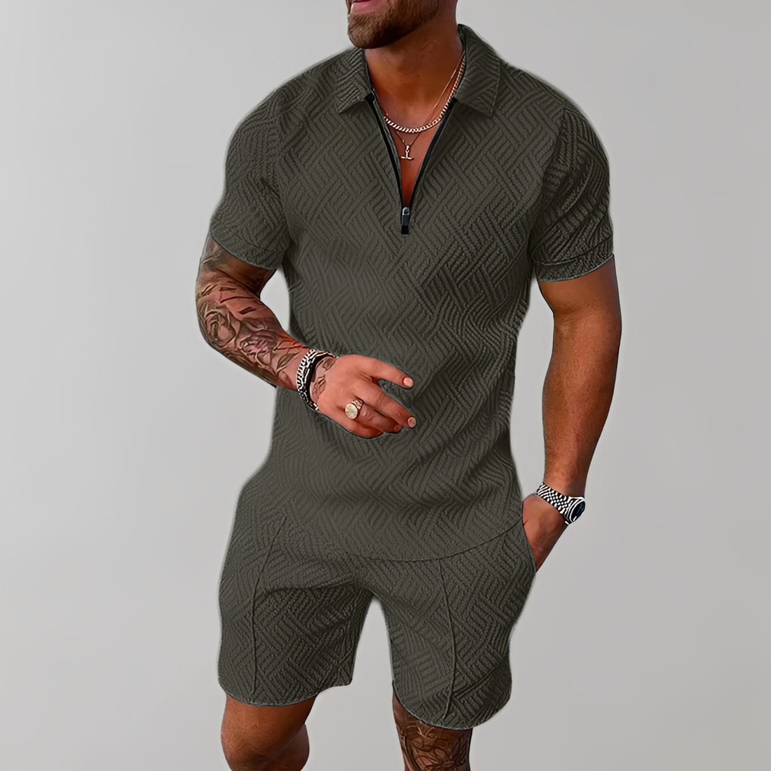Edwin - Ensemble élégant de polo et short pour hommes