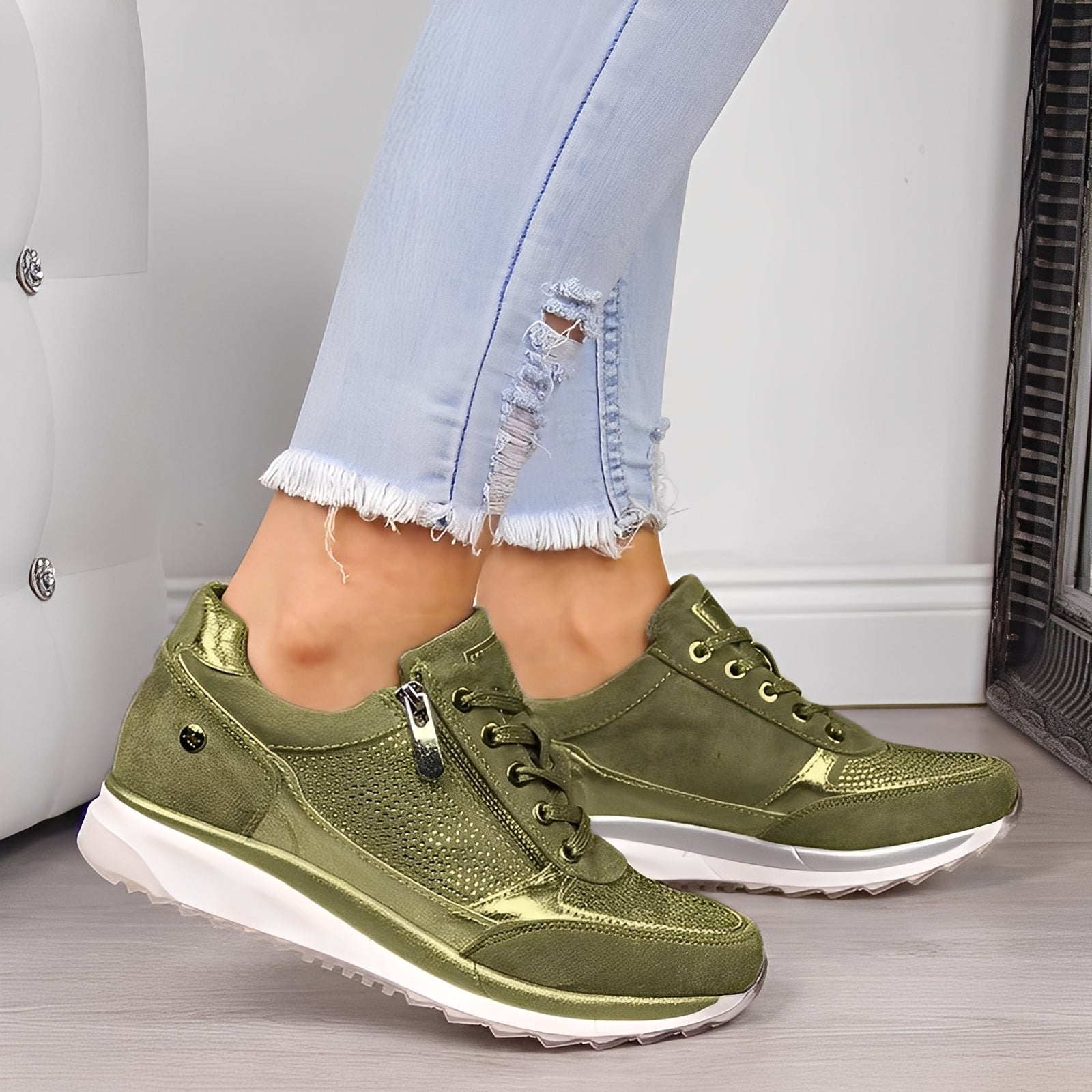 Melanie - Chaussures décontractées à fermeture éclair pour femmes