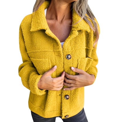 Sandra - Relaxed Sherpa Jacket with Turn-Down Collar for Women