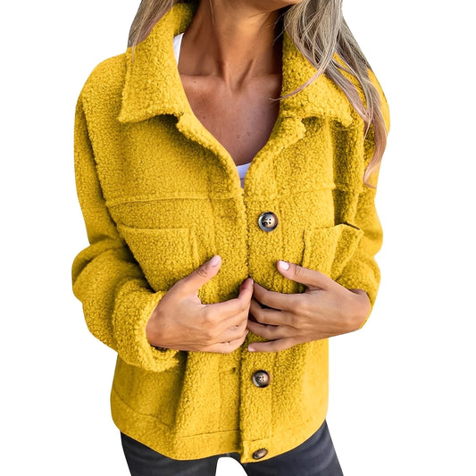 Sandra - Relaxed Sherpa Jacket with Turn-Down Collar for Women