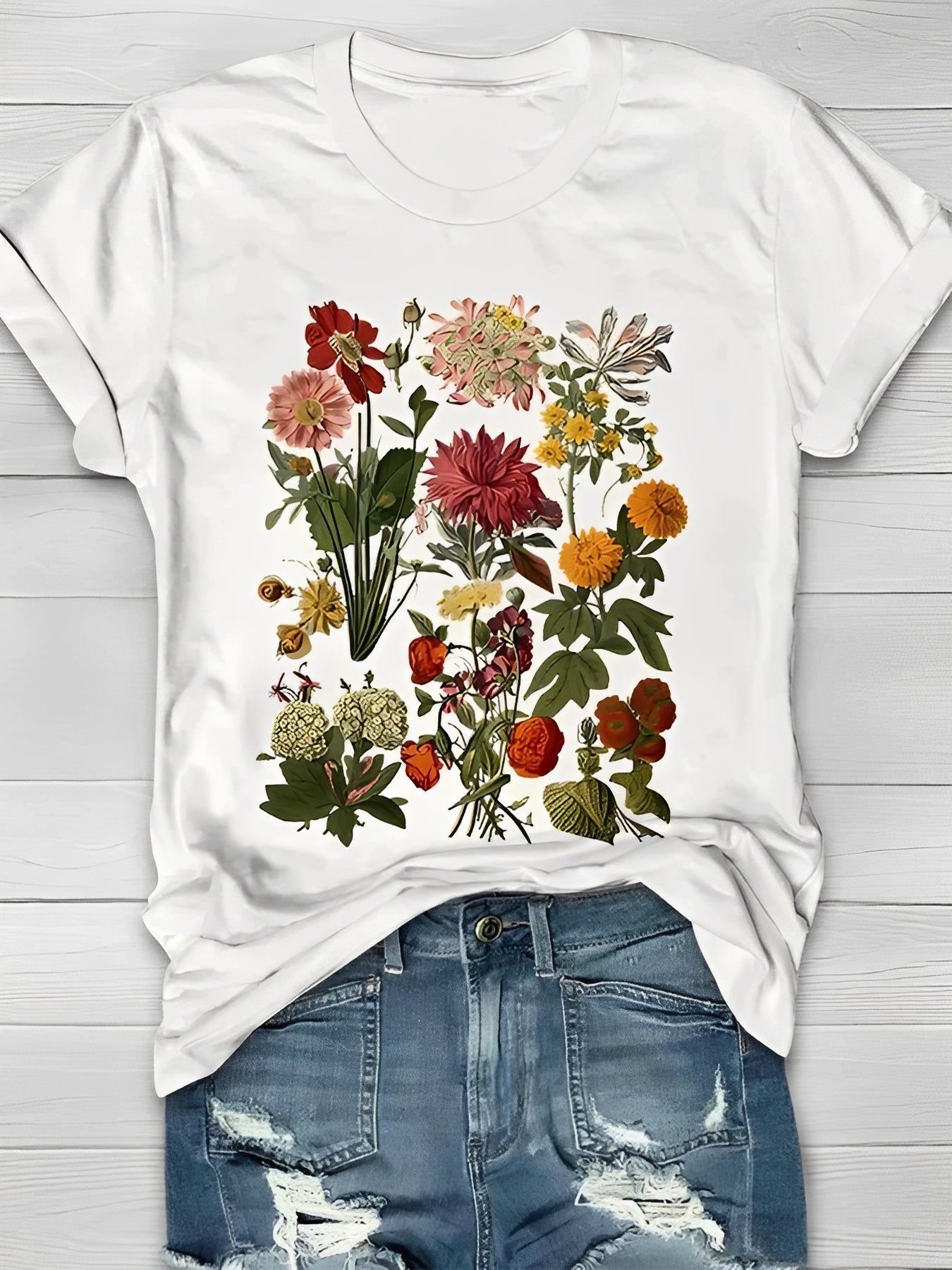 Annalise - T-shirt tendance à motif floral pour femmes