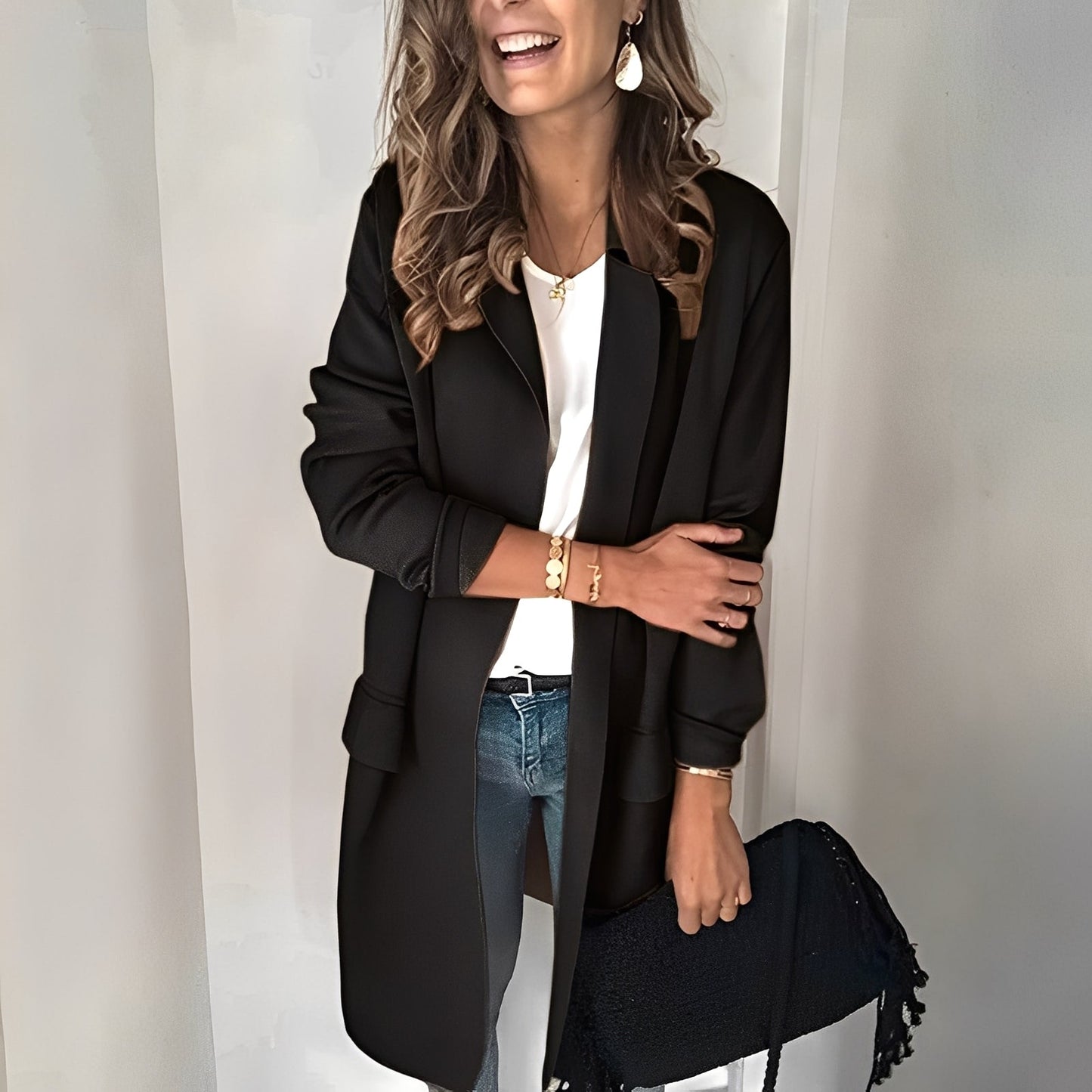 Georgina - Blazer long pour femme, chic et élégant