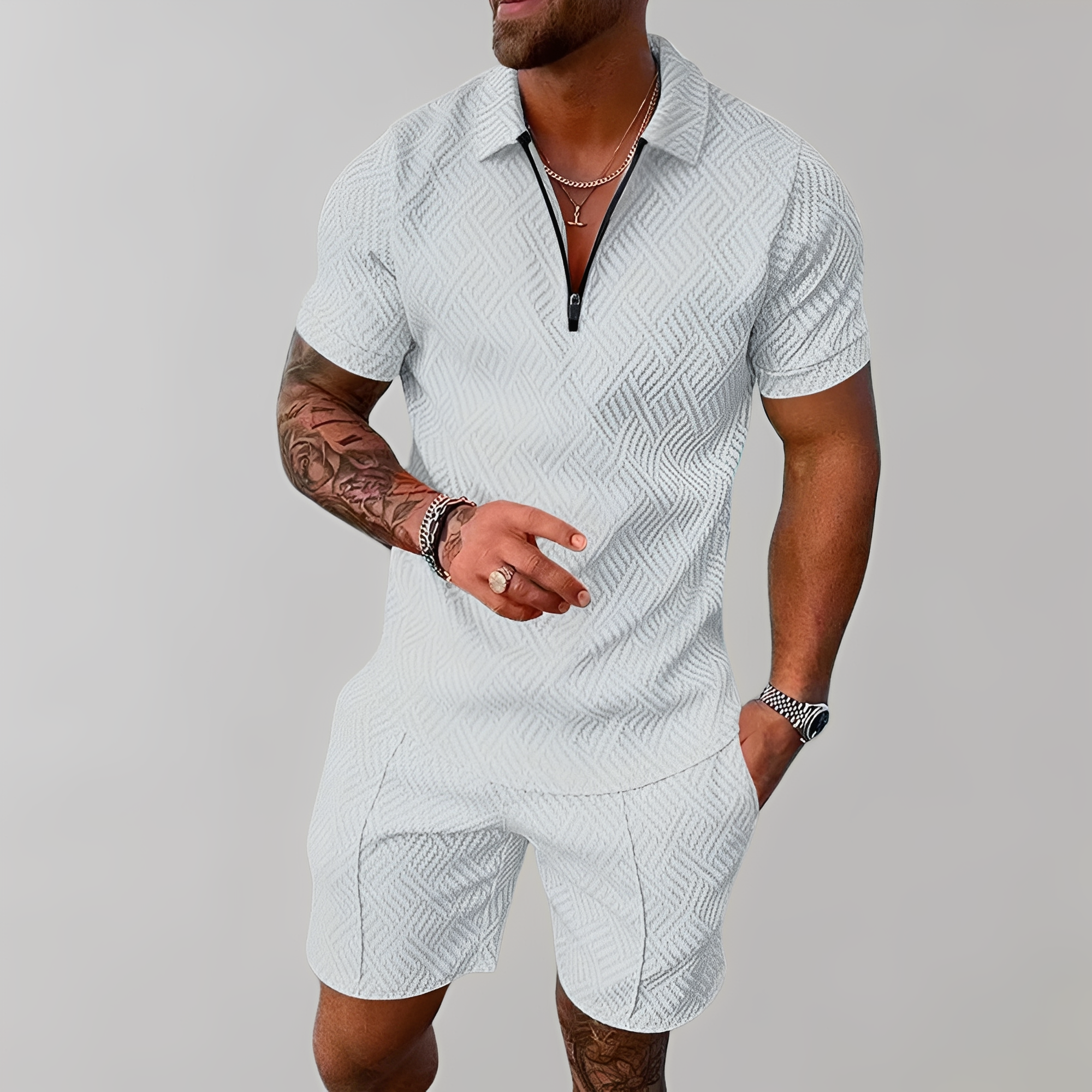 Edwin - Ensemble élégant de polo et short pour hommes