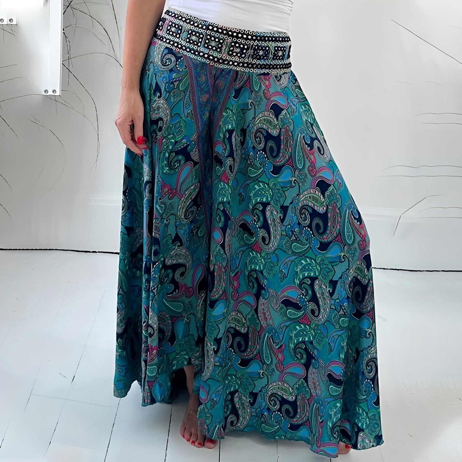 Jasmin - Jupe chic à motif ethnique pour femmes
