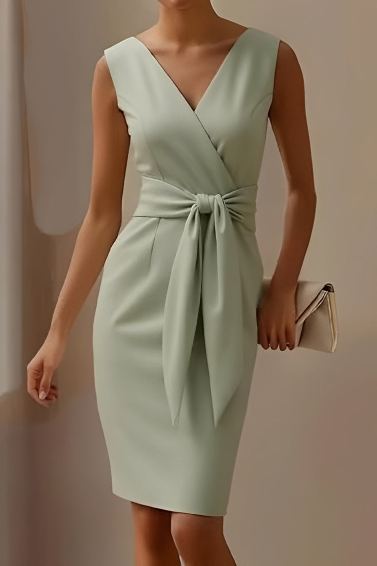 Dannell - Élégante robe midi avec nœud pour femmes