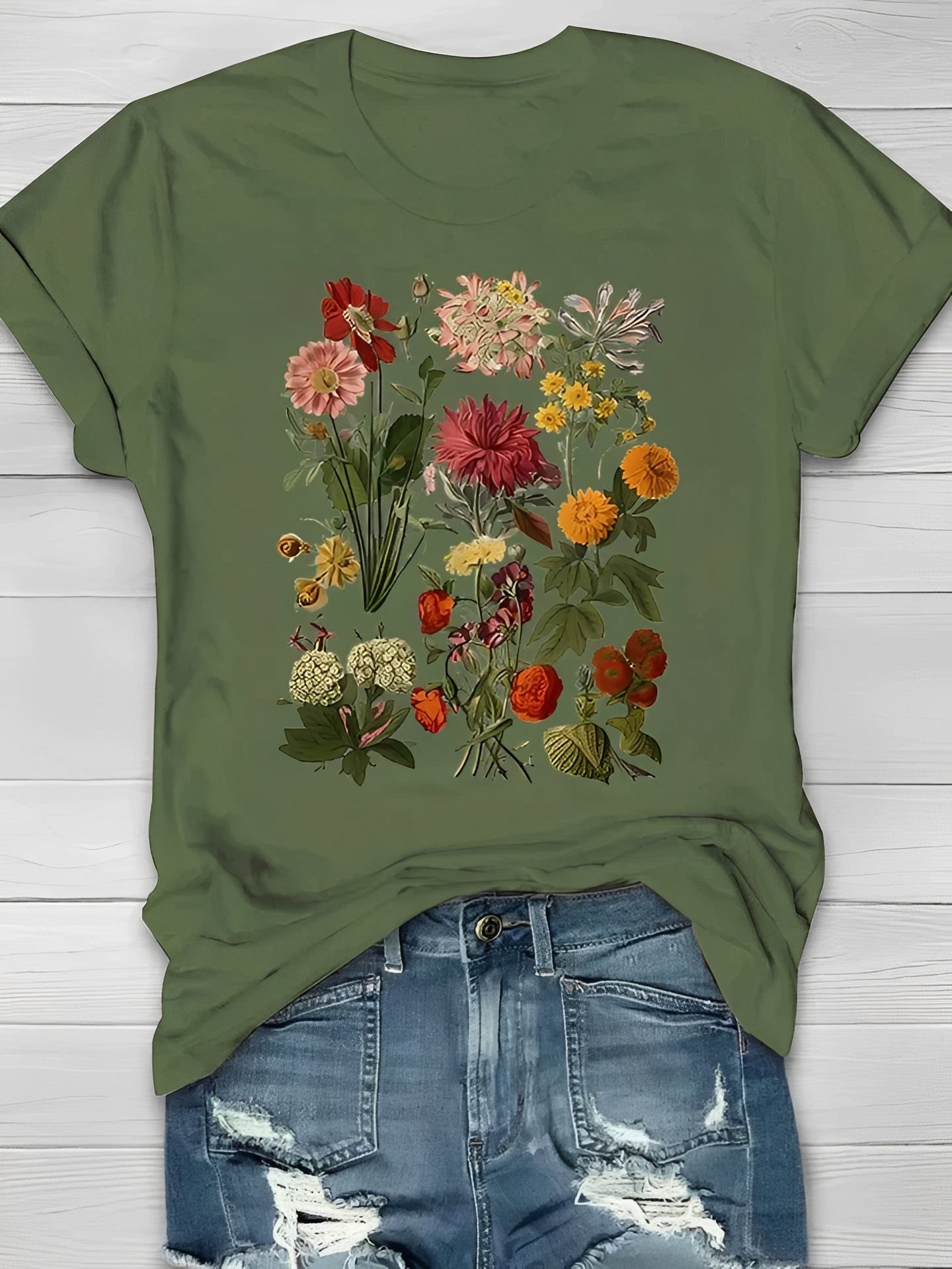 Annalise - T-shirt tendance à motif floral pour femmes