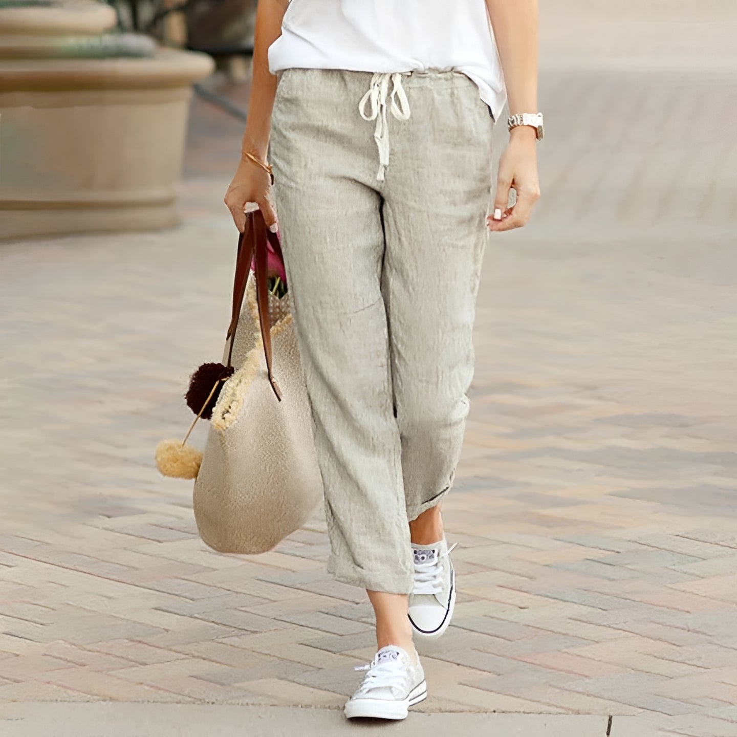 Kaci - Pantalon confortable avec ceinture élastique