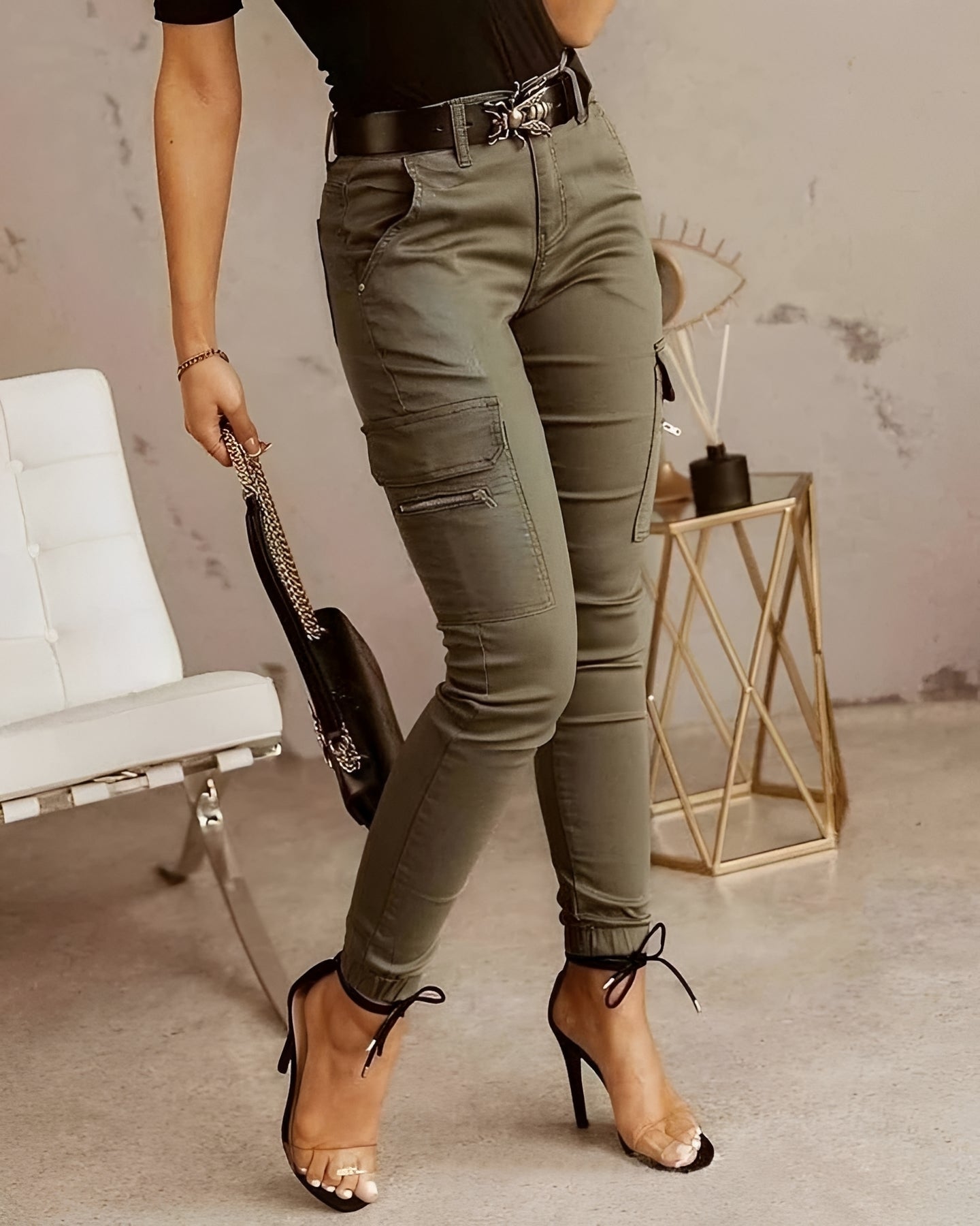 Jermaine - Pantalons Cargo Slim Modernes