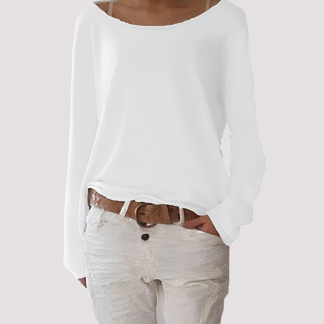 Joanna - T-shirt à manches longues décontracté et ample pour femmes