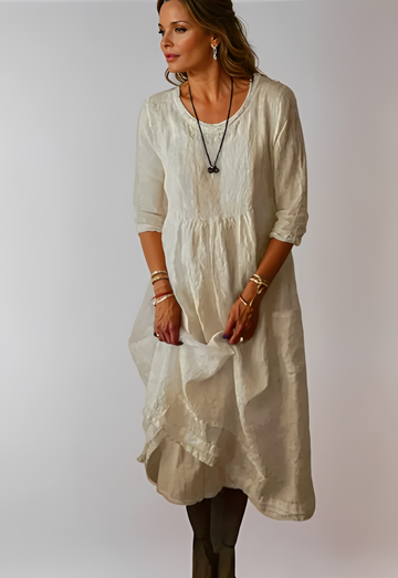 Hazel - Robe décontractée et ample avec manches 3/4 pour femmes