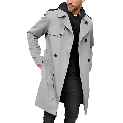 Jaycob - Long manteau double boutonnage multifonction pour homme