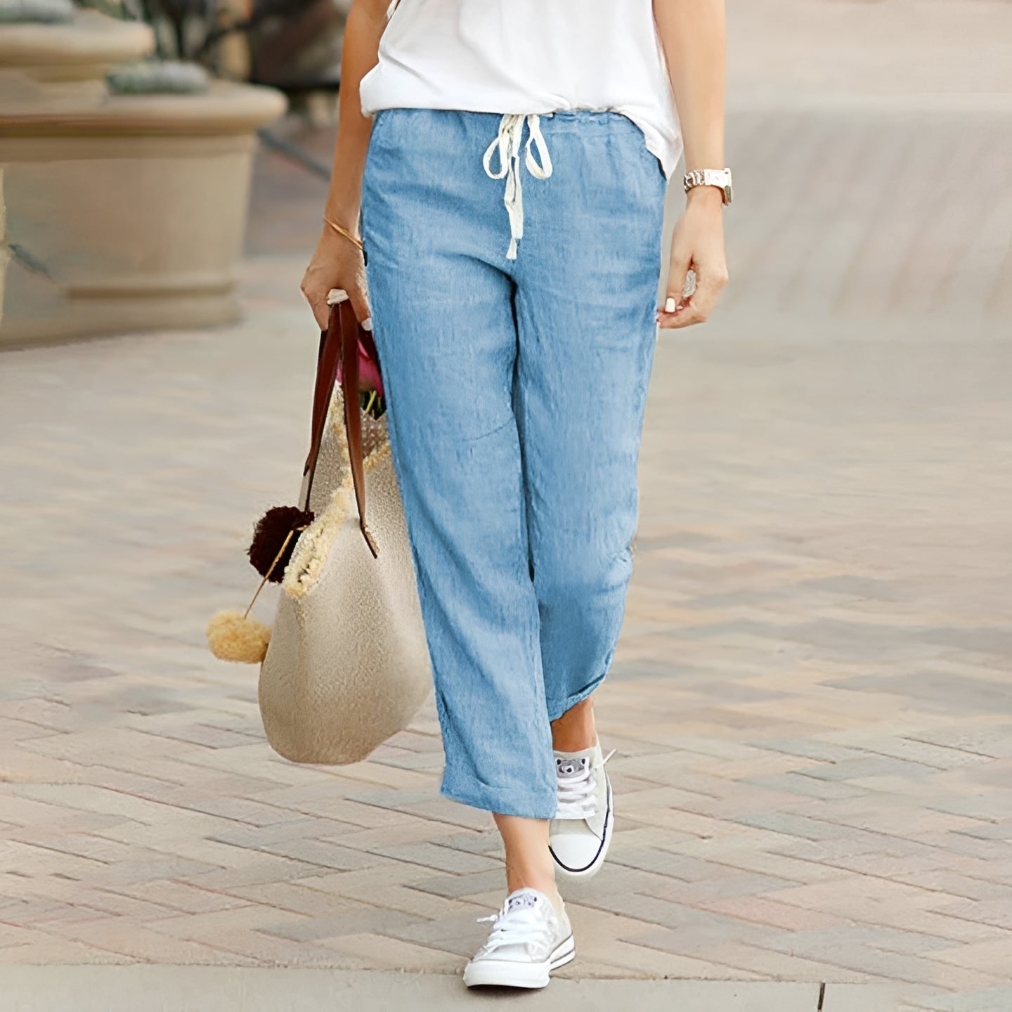 Kaci - Pantalon confortable avec ceinture élastique