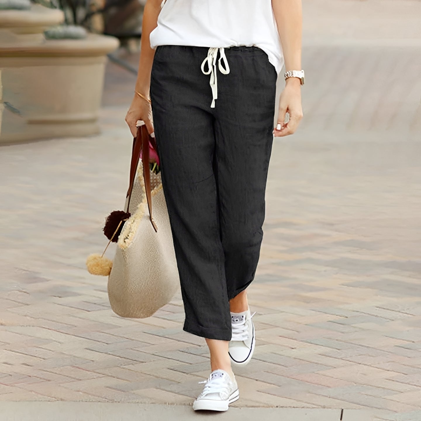 Kaci - Pantalon confortable avec ceinture élastique