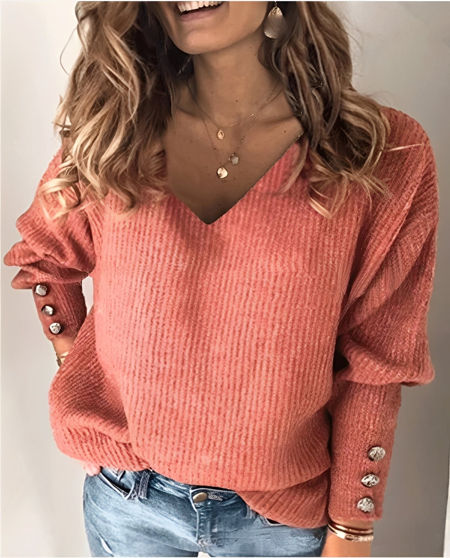 Beck – Pull en tricot avec col en V