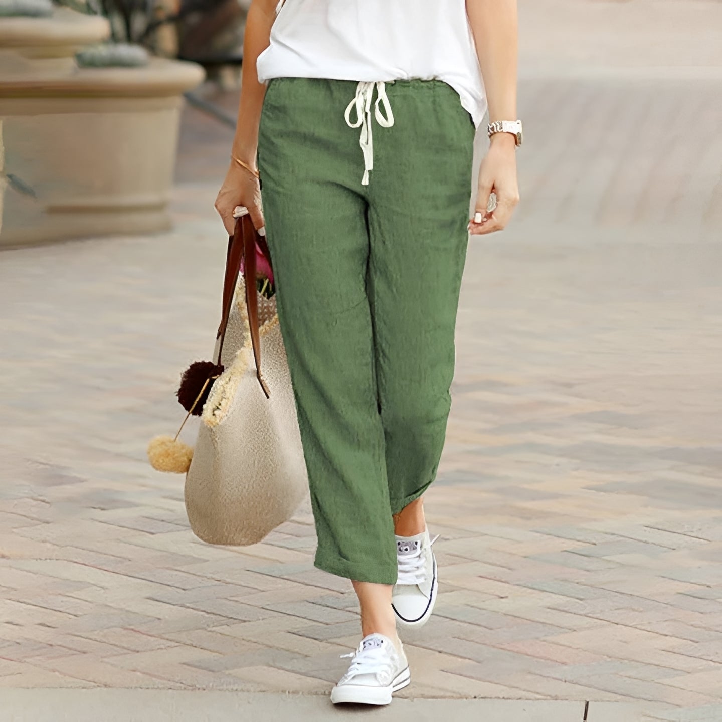 Kaci - Pantalon confortable avec ceinture élastique