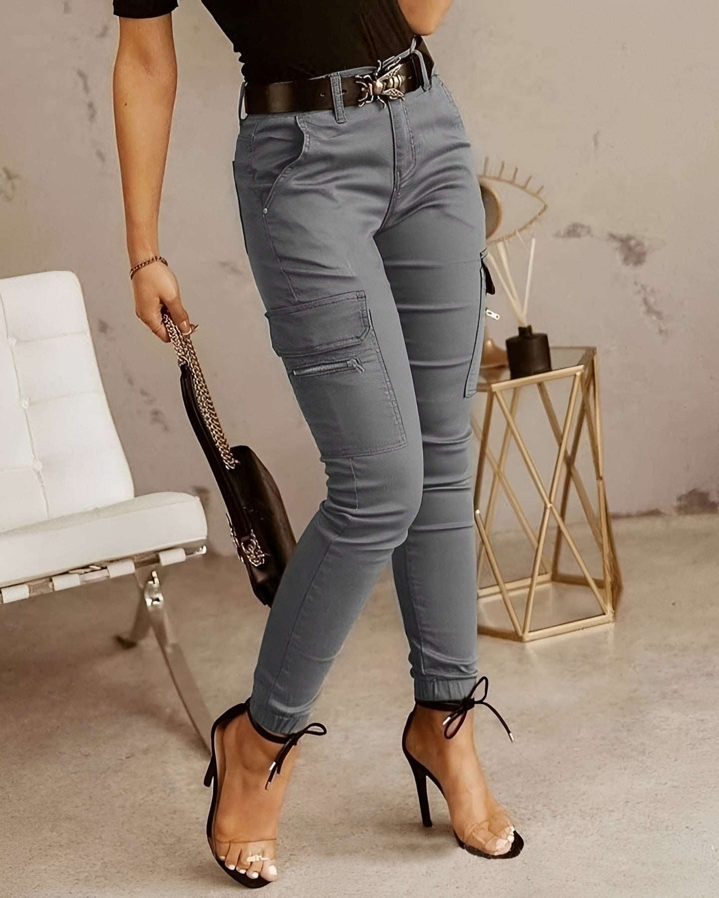 Jermaine - Pantalons Cargo Slim Modernes