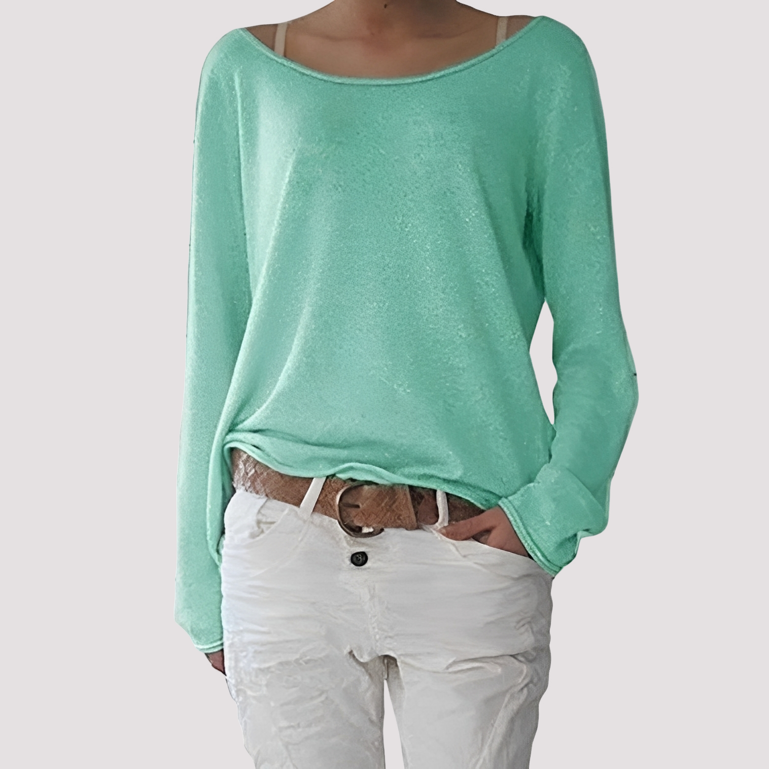 Joanna - T-shirt à manches longues décontracté et ample pour femmes