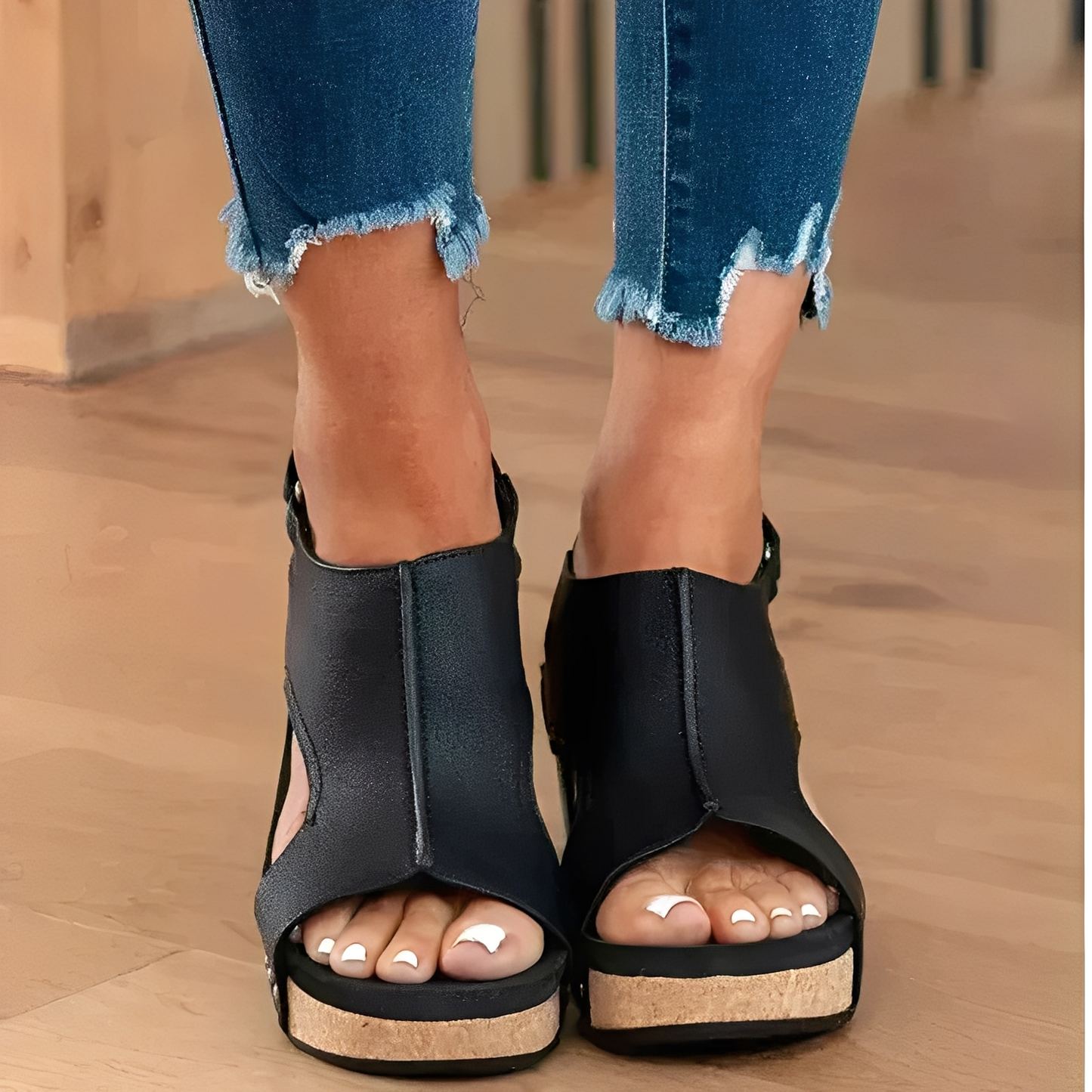 Mira - Sandales à Talons Composés Ouvertes Design Confortable