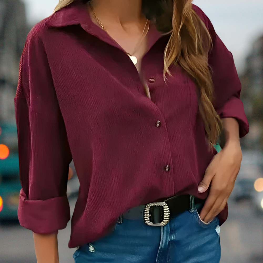 Wendela – Blouse en velours côtelé à la mode