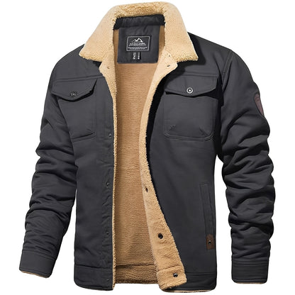 Joshua - Warm and modern coat with Sherpa lining for men