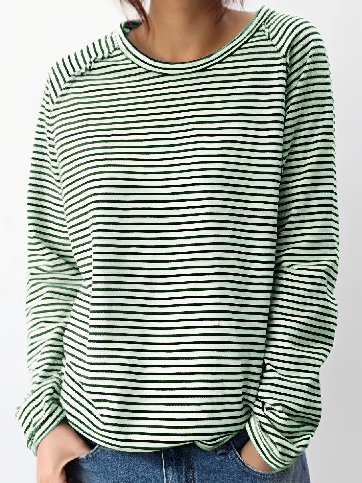 Hanna - Chemise décontractée à rayures et manches longues pour femmes