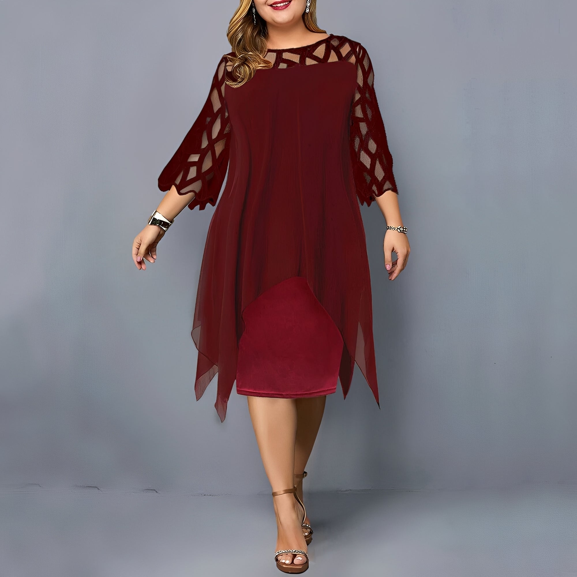 Eleanor - Robe mi-longue élégante en chiffon