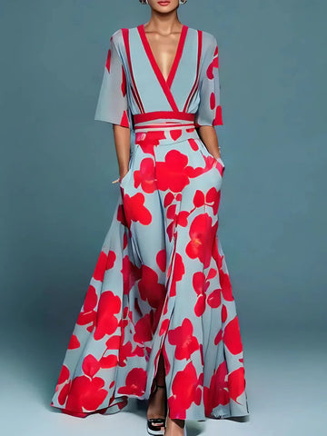 Jade – Robe Maxi Élégante avec Motif Floral