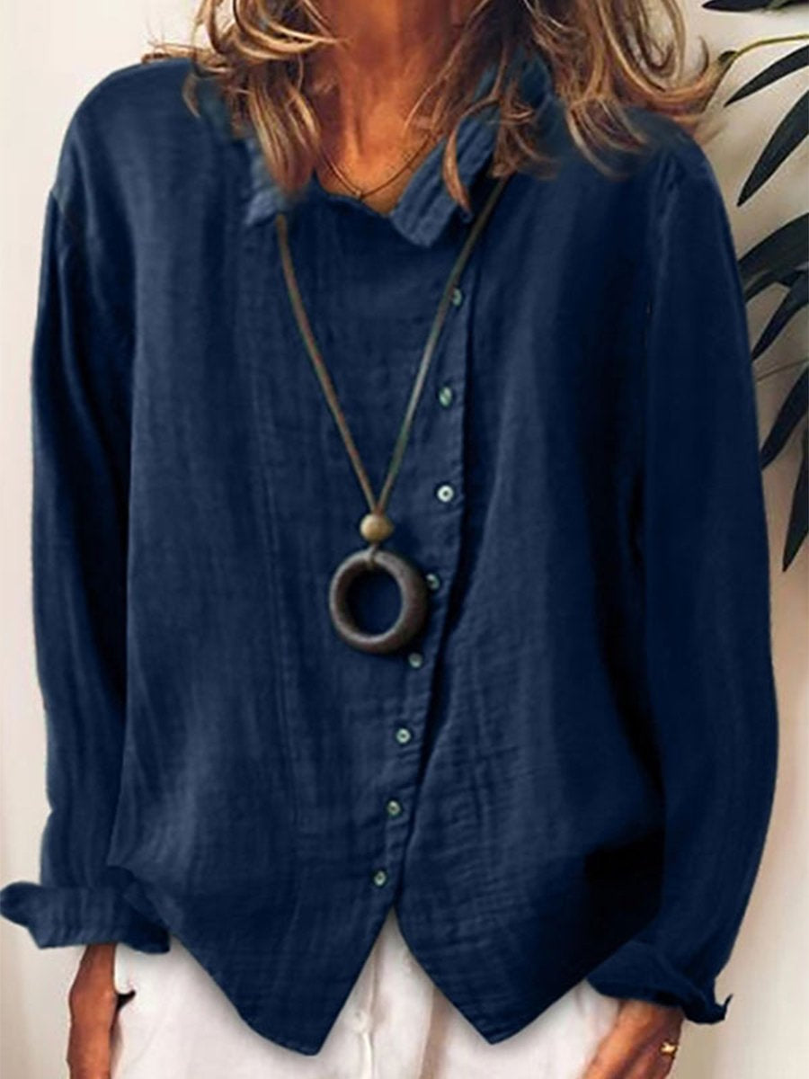 Liv – Casual Long Shirt in Flax
