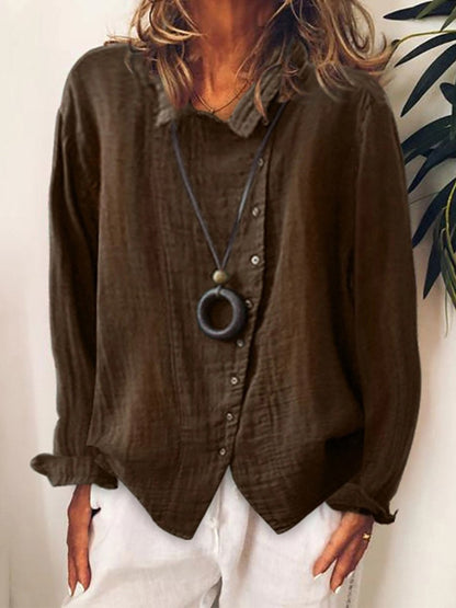 Liv – Casual Long Shirt in Flax