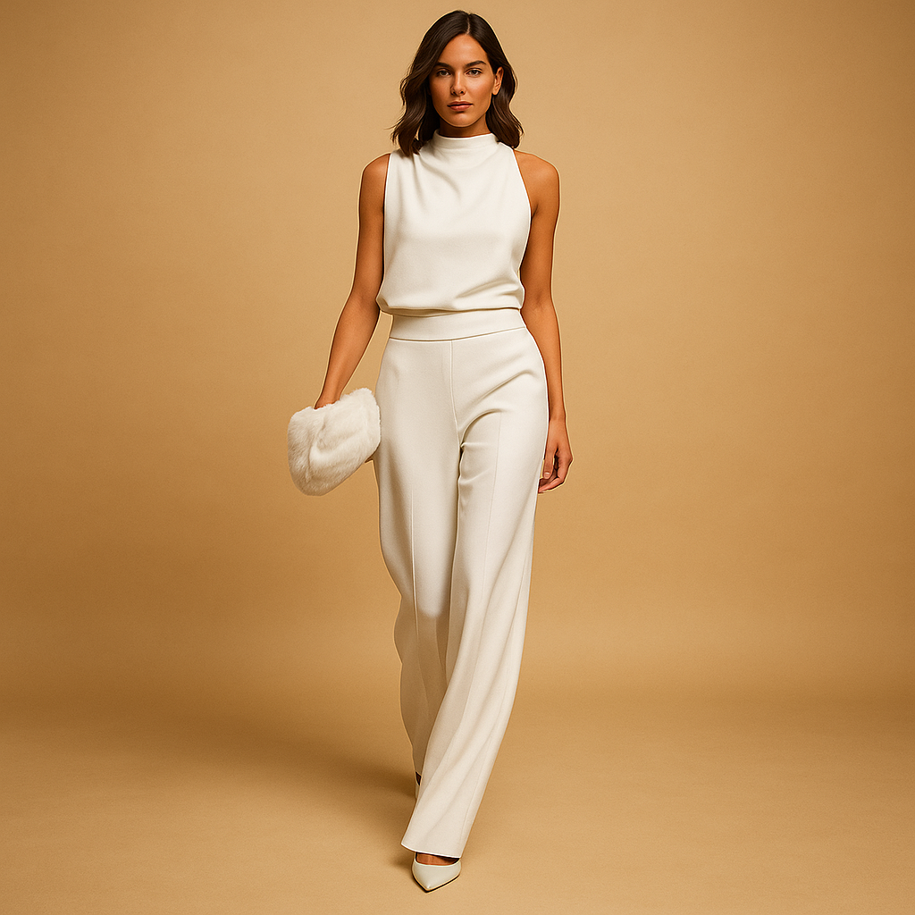 Ruffa – Combinaison Élégante Femme Col Halter Aérien