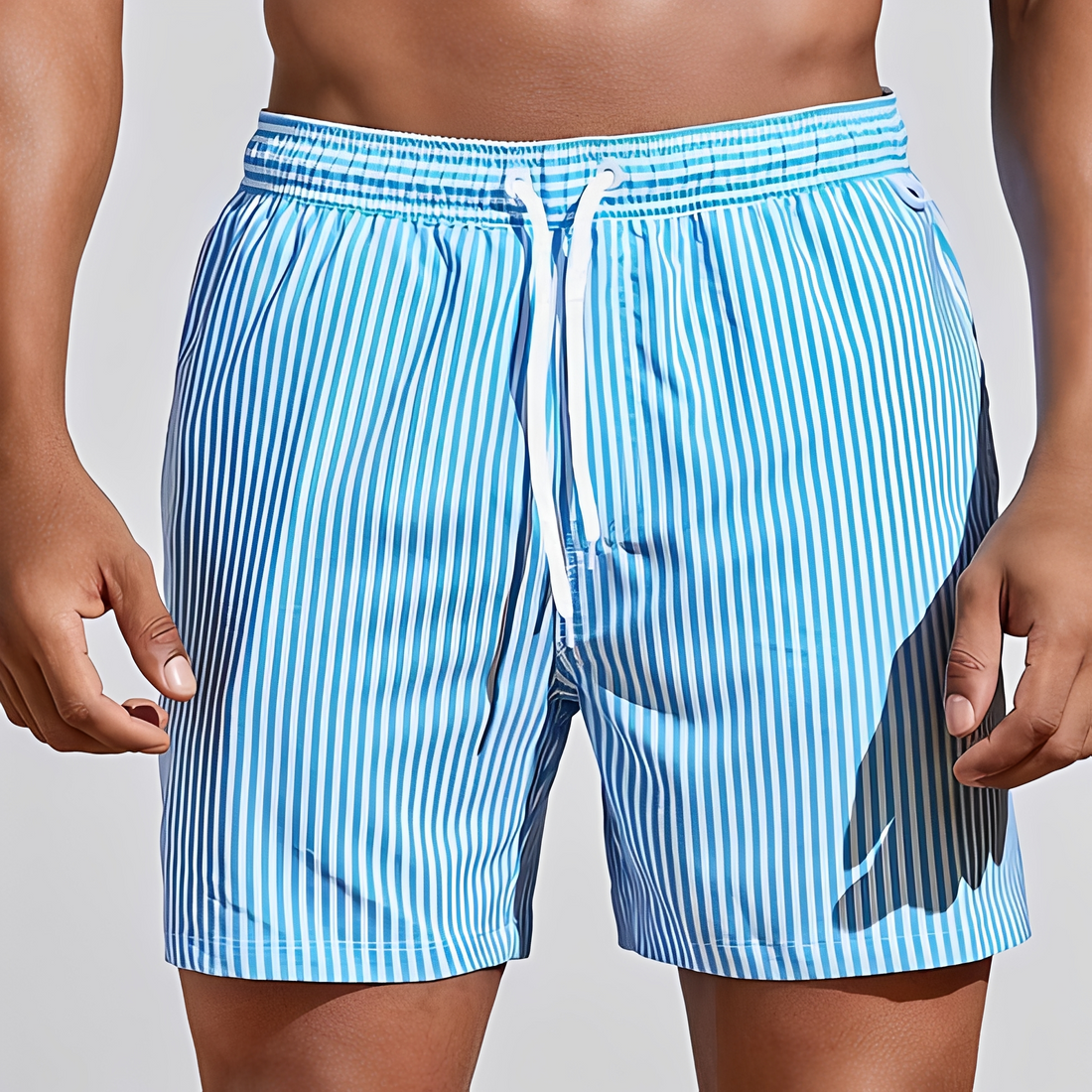 Jando - Short d'été à rayures coupe ample pour homme