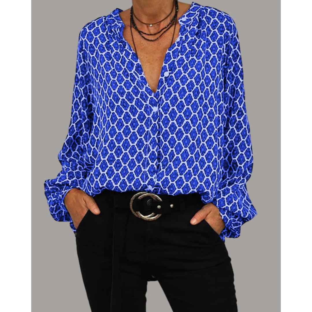 Lena - Blouse décontractée à col en V