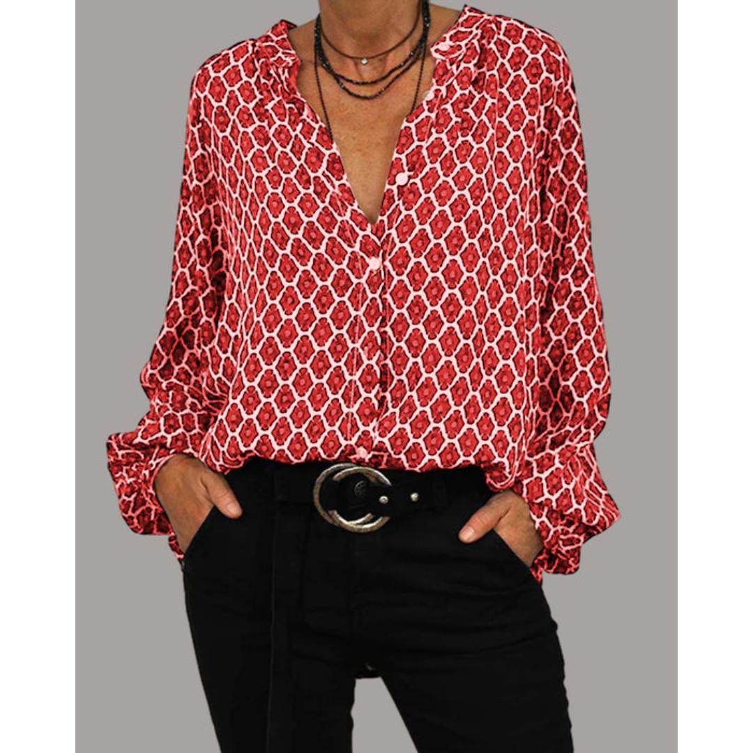 Lena - Blouse décontractée à col en V