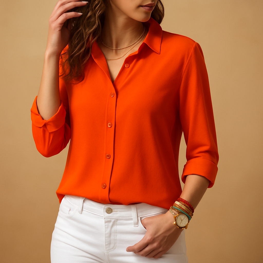 Tyra – Blouse Élégante avec Fermeture à Boutons