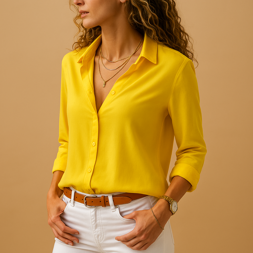 Tyra – Blouse Élégante avec Fermeture à Boutons