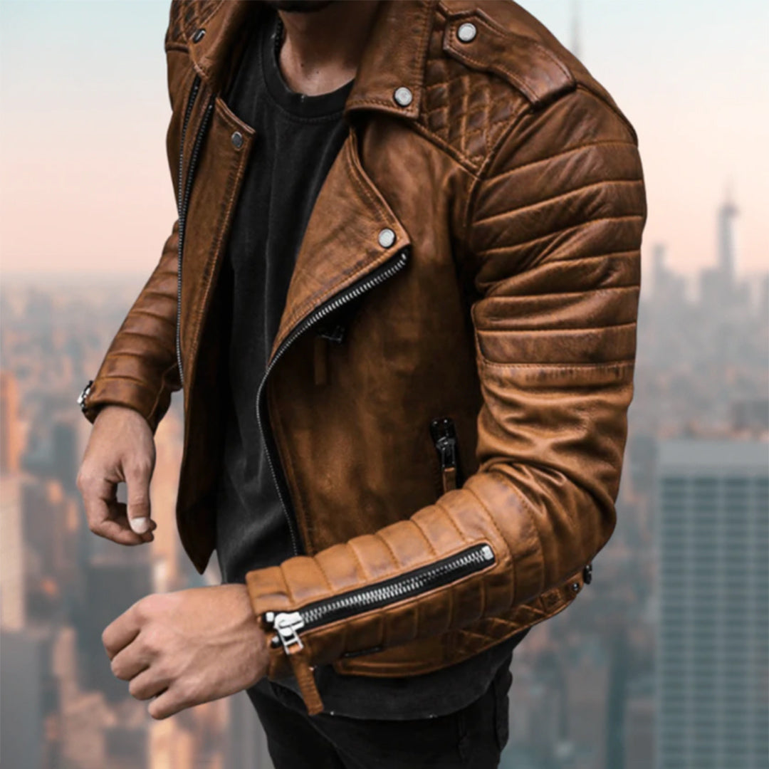 Lucas - Veste de Motard Élégante pour Hommes