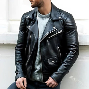 Lucas - Veste de Motard Élégante pour Hommes