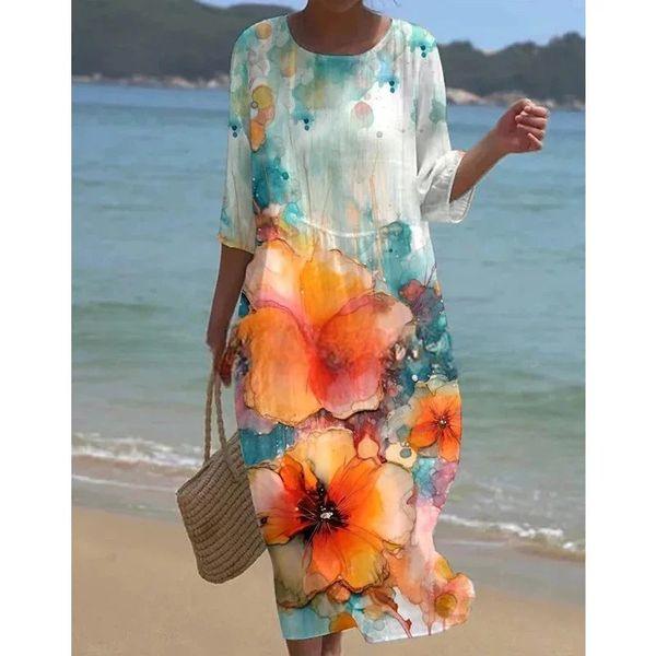 Miranda - Robe florale élégante avec couverture pour abdomen