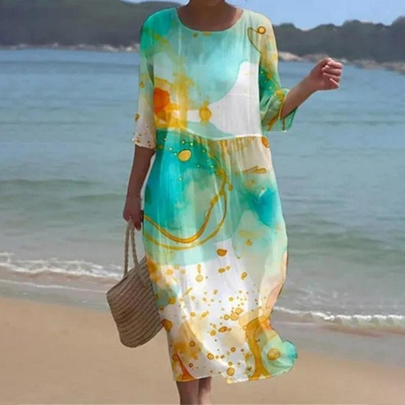 Miranda - Robe florale élégante avec couverture pour abdomen