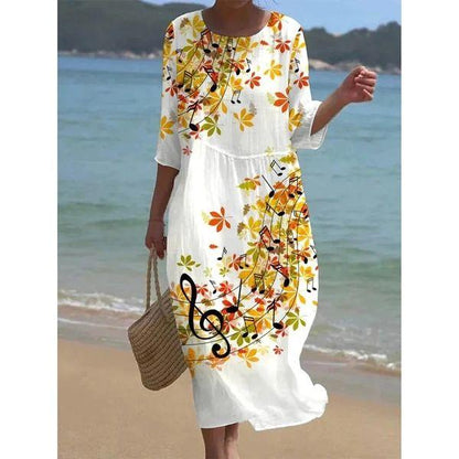 Miranda - Elegant floral dresses with covered midsection