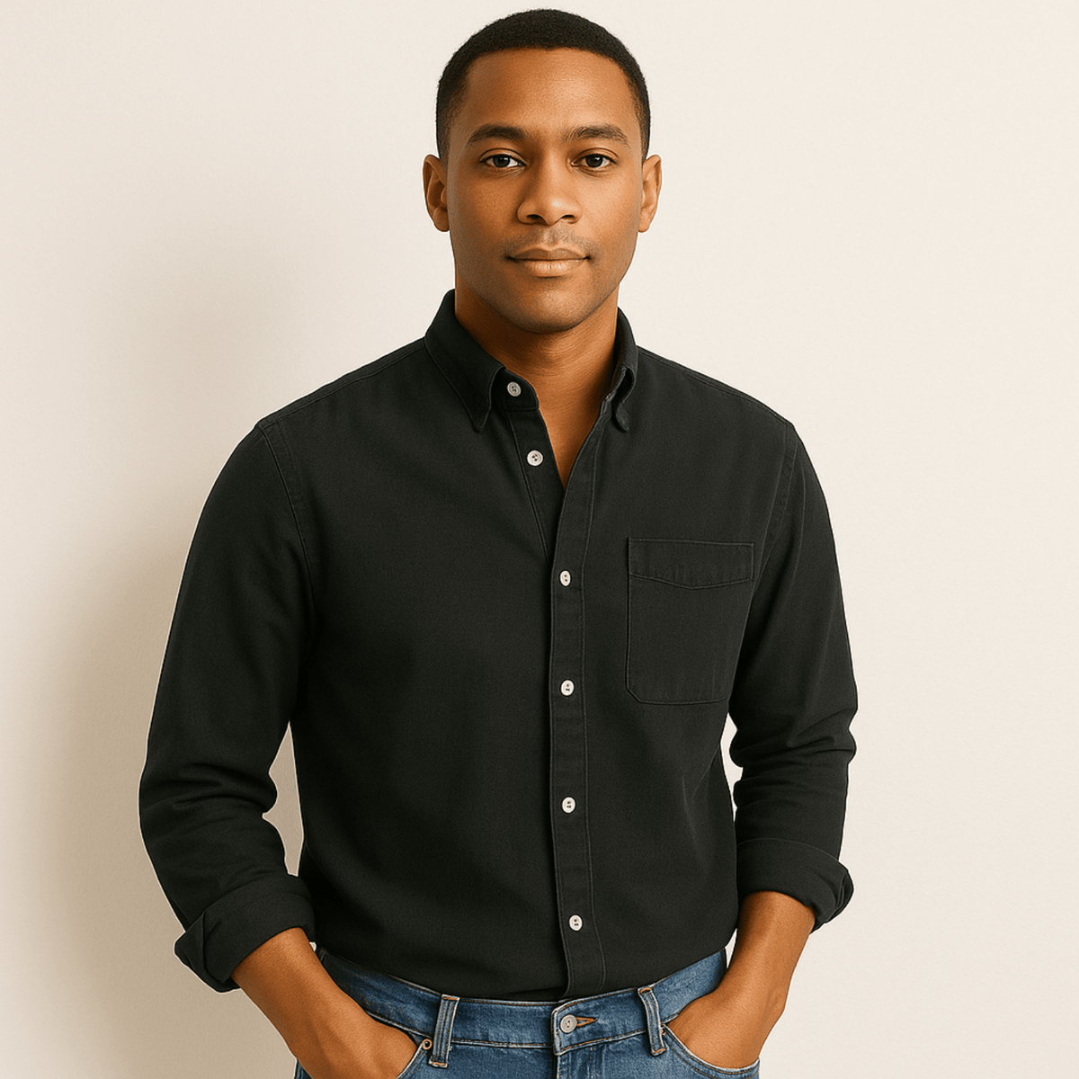Chemise homme à manches longues, gris