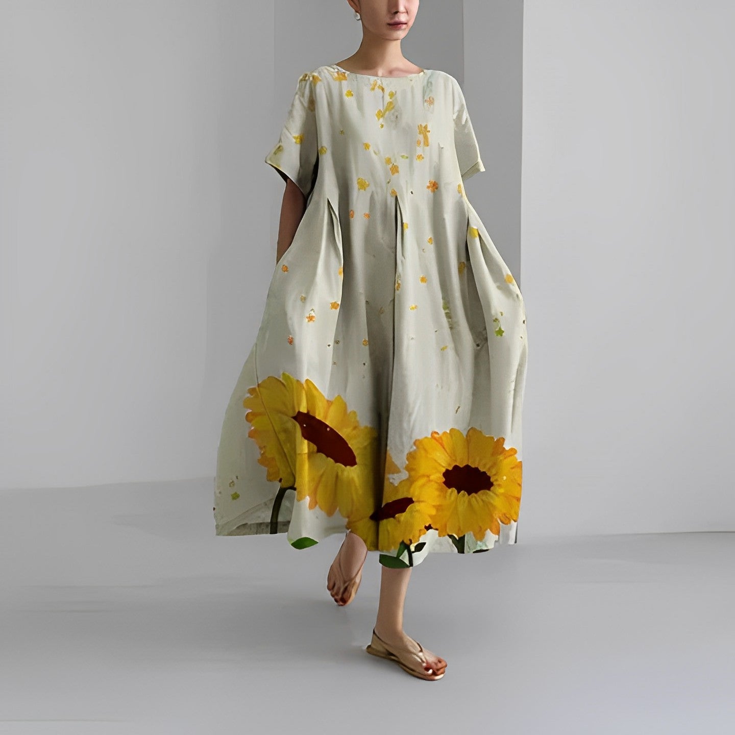 Naomi - Robe longue boho avec fleurs pour le printemps