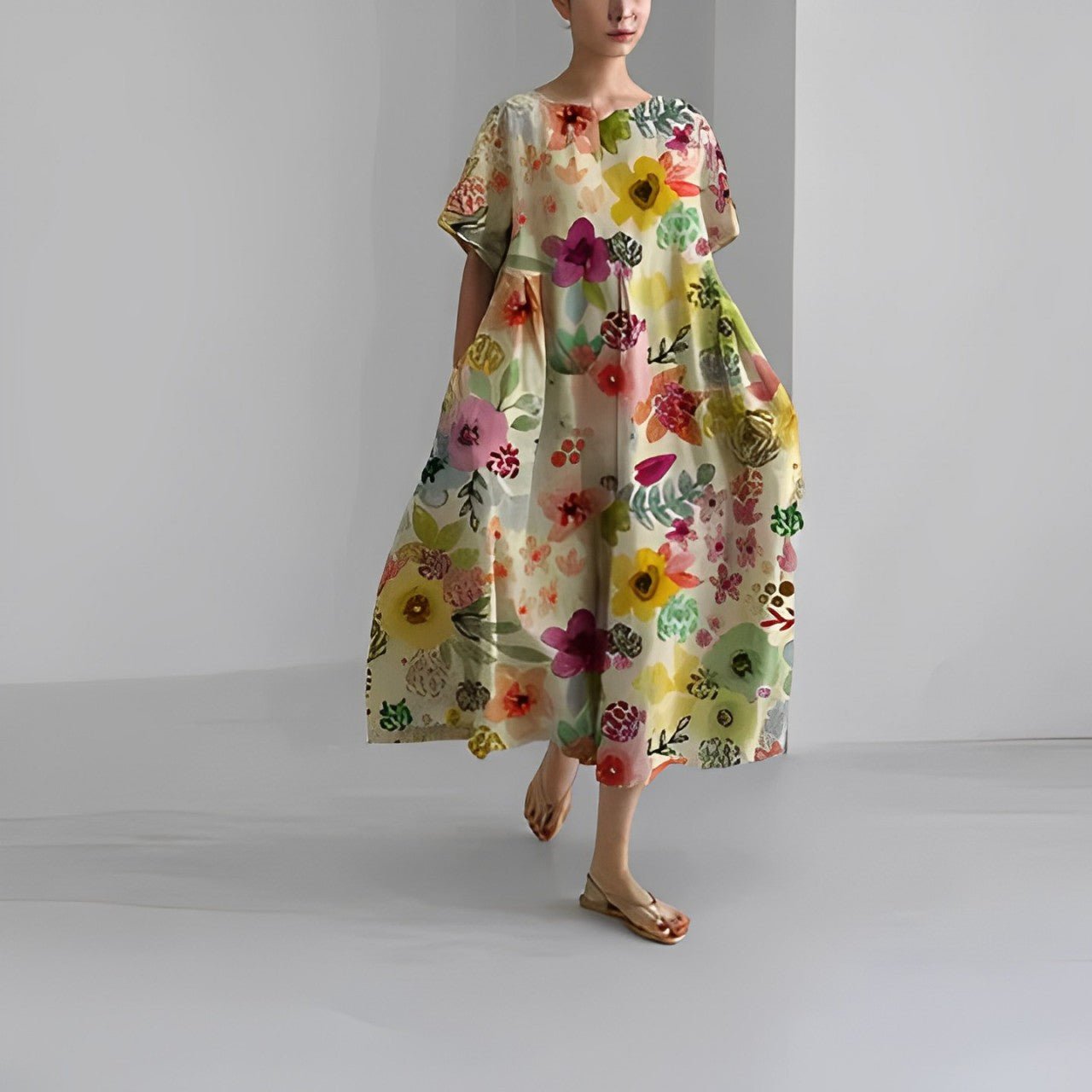 Naomi - Robe longue boho avec fleurs pour le printemps