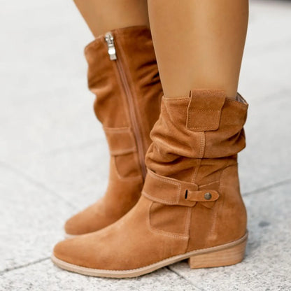 Elisa – Bottes ankle en daim | Chic & Confortables