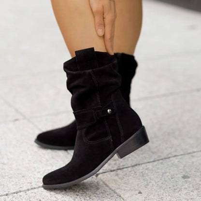 Elisa – Bottes ankle en daim | Chic & Confortables