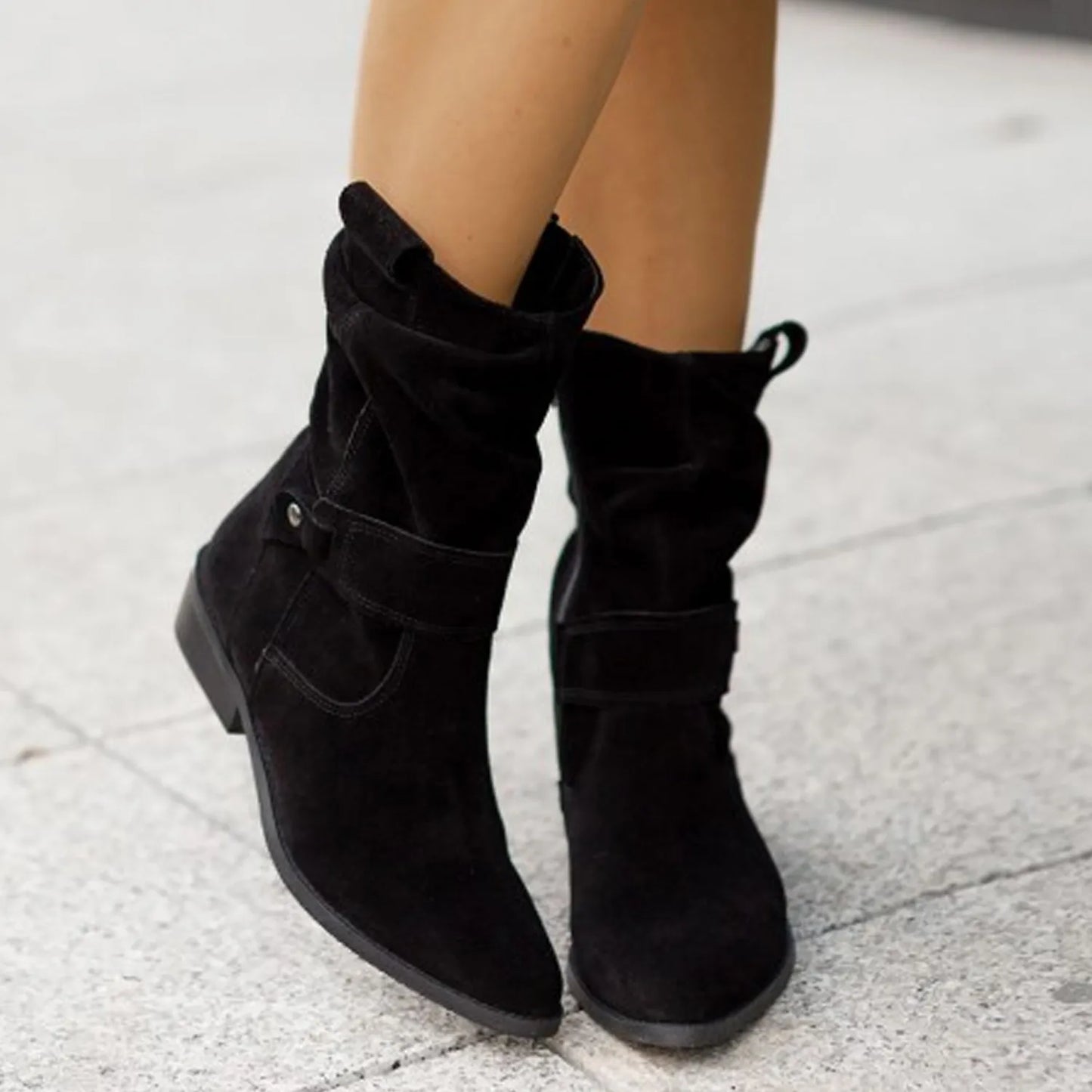 Elisa – Bottes ankle en daim | Chic & Confortables