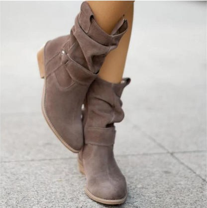 Elisa – Bottes ankle en daim | Chic & Confortables